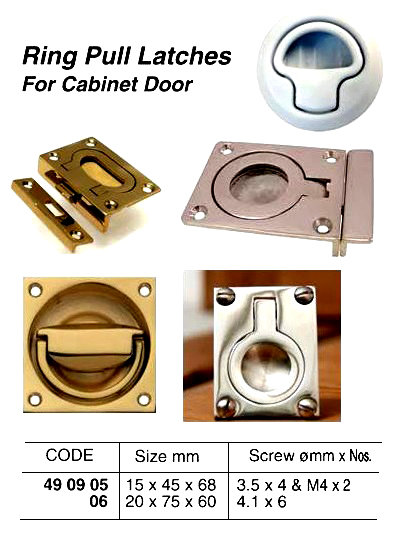RING PULL LATCH CABINET DOOR, 15X45X68MM