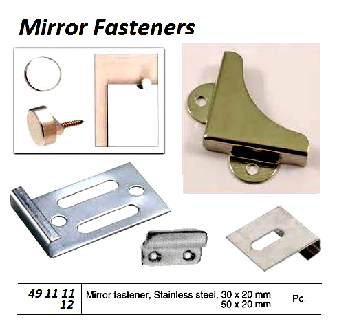 MIRROR FASTENER STAINLESS, 30X20MM