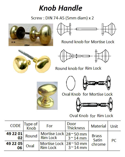 HANDLE KNOB OVAL F/MORTISELOCK, SCHWEPPER 3313