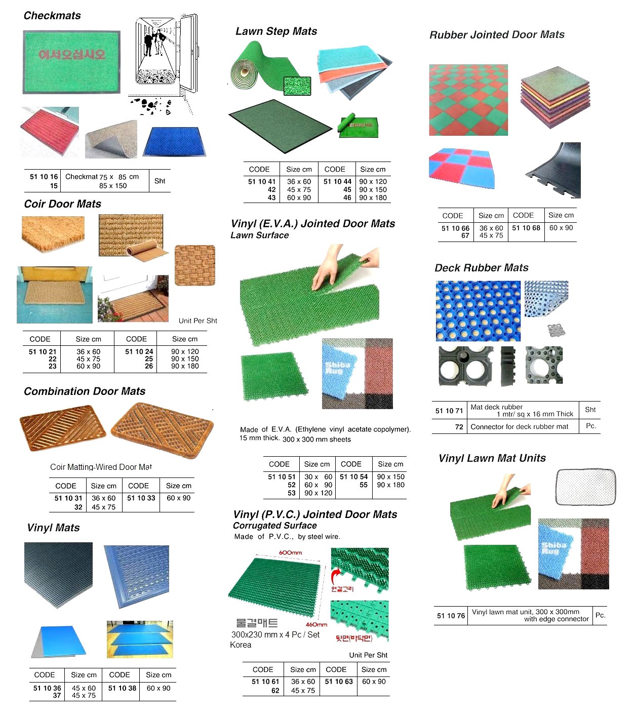 MAT DOOR RUBBER JOINTED, 45X60CM