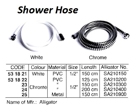 HOSE SHOWER CHROME METAL 1/2", 150CM WATERLINE SA210900