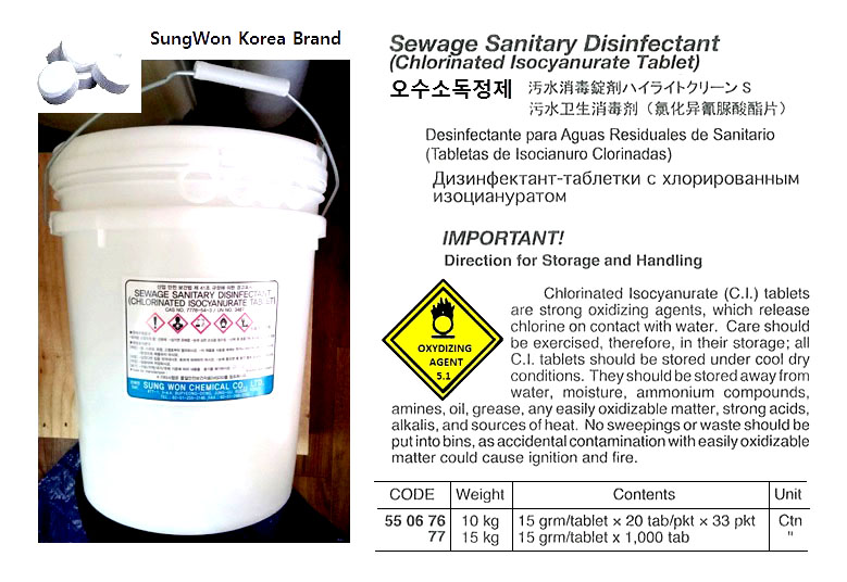 CHLORINATED ISOCYANURATE, TABLET 10KGS
