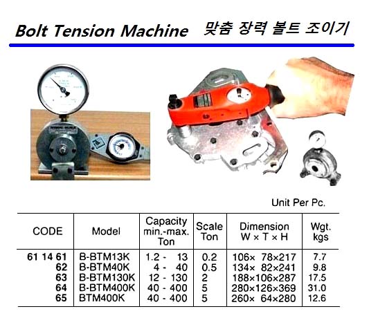 BOLT TENSION MACHINE, 1.2-13KN #B-BTM13K