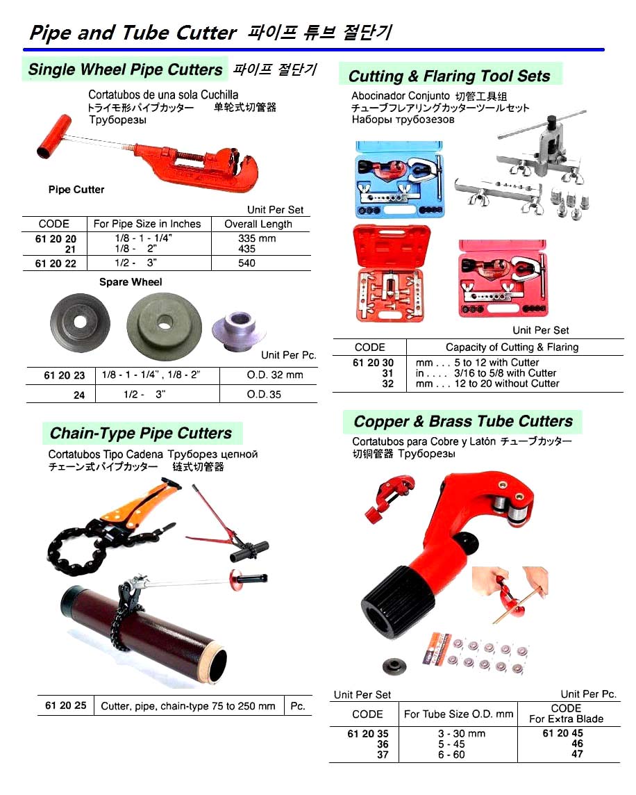 CUTTER PIPE CHAIN-TYPE, FOR 75 TO 250MM PIPE SIZE
