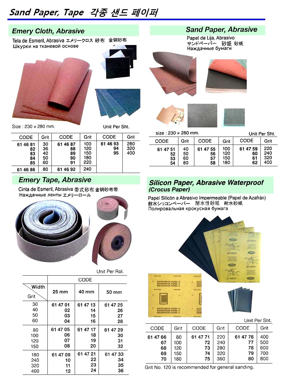 SAND PAPER ABRASIVE 230X280MM, GRIT #100