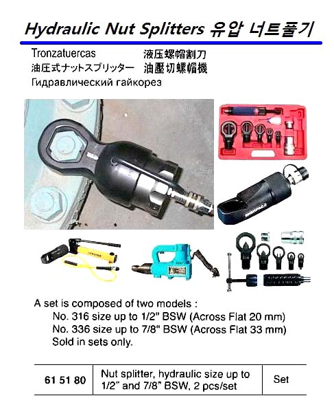 SPLITTER NUT HYDRAULIC 2`S, UP TO 7/8"BSW