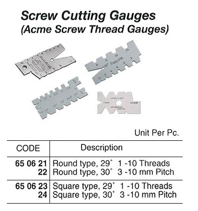 SCREW CUTTING GAUGE ROUND, 29DEG 1-10 THREADS