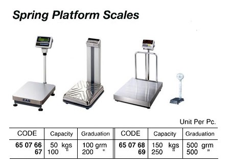 SPRING PLATFORM SCALE, WITH WHEEL CAPACITY 100KGS