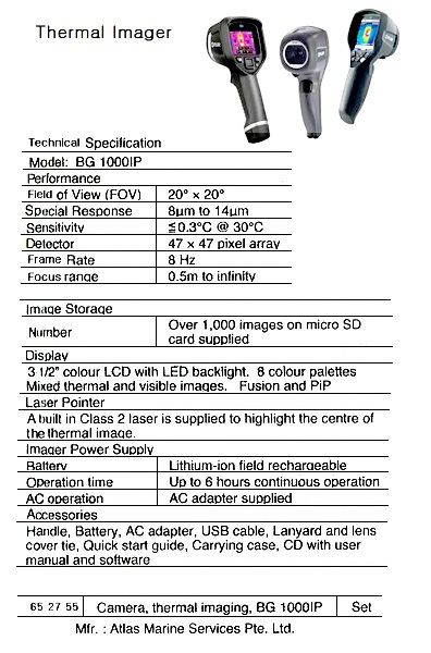 THERMAL IMAGER -30 - 650DEG.C, MODEL TG-301
