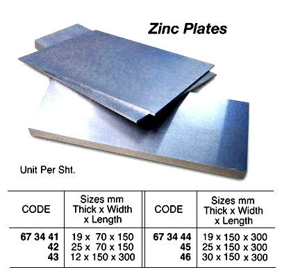 ZINC PLATE 12X150X300MM