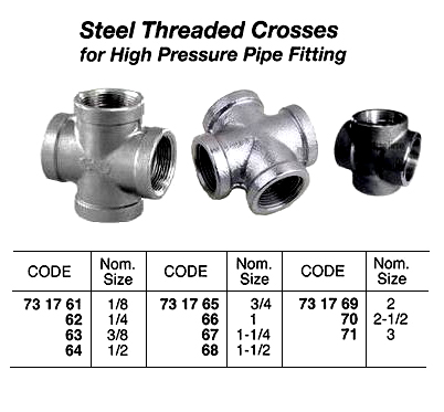 CROSS STEEL 1 THREADED, FOR H.P. PIPE FITTING
