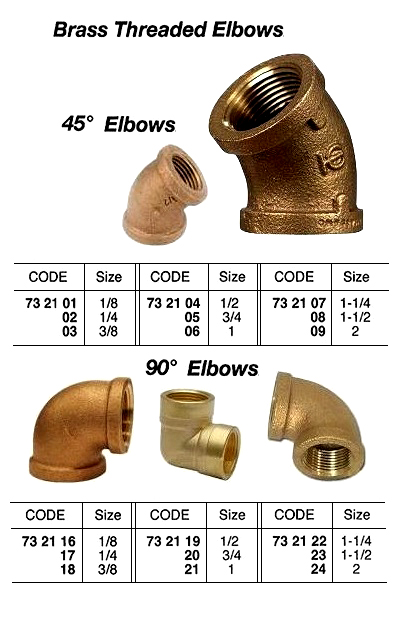 ELBOW BRASS 45DEG 1 THREADED