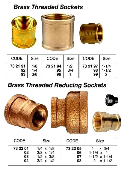 SOCKET REDUCING BRASS 1-1/4X1, THREADED