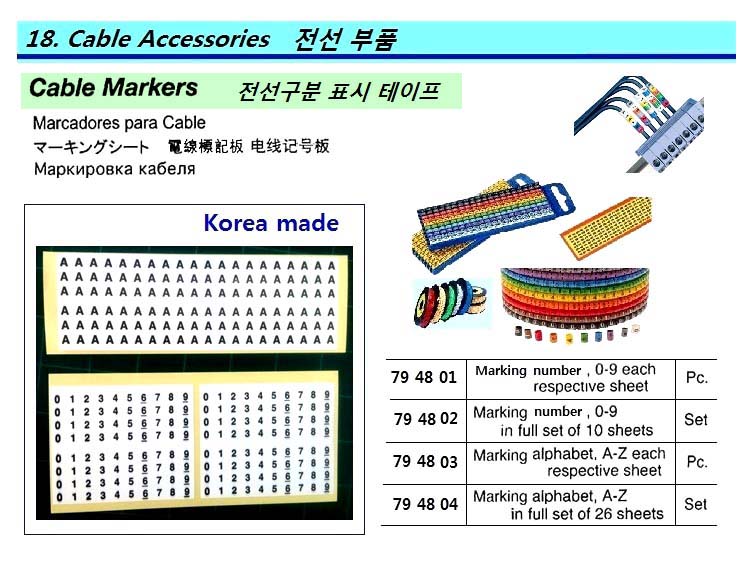 CABLE MARKER ALPHABET A-Z, 26SHT