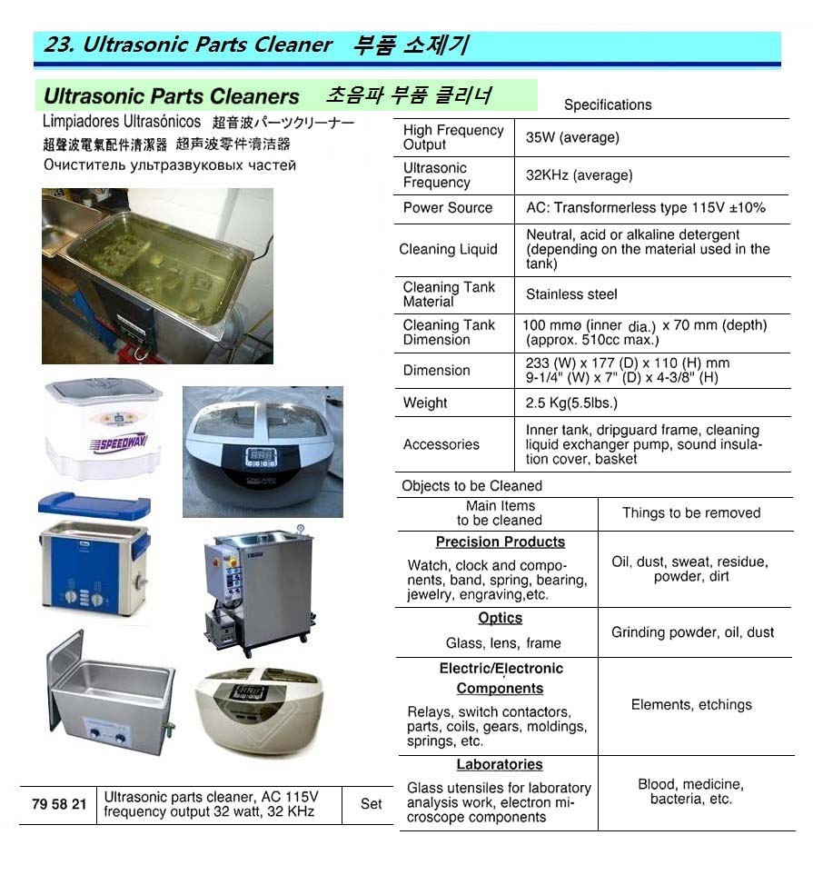 ULTRASONIC PARTS CLEANER, AC115V