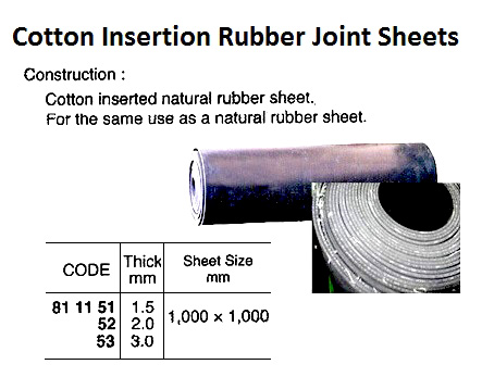 JOINT SHEET COTTON-INSERTION, RUBBER 1.5X1000X1000MM