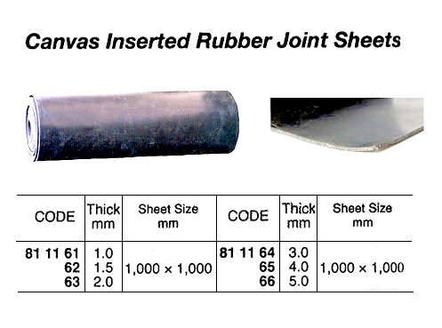 JOINT SHEET CANVAS-INSERTION, RUBBER 1.0X1000X1000MM