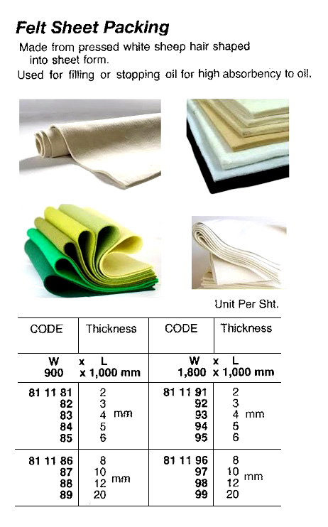 JOINT SHEET FELT 10X900X1000MM