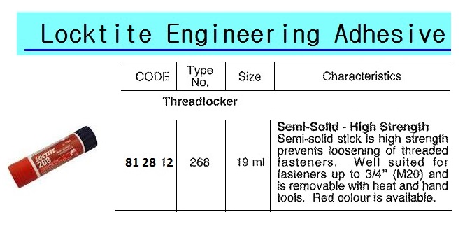 THREAD LOCKER LOCTITE 268, QUICKSTIX H STRENGTH RED 19GRM
