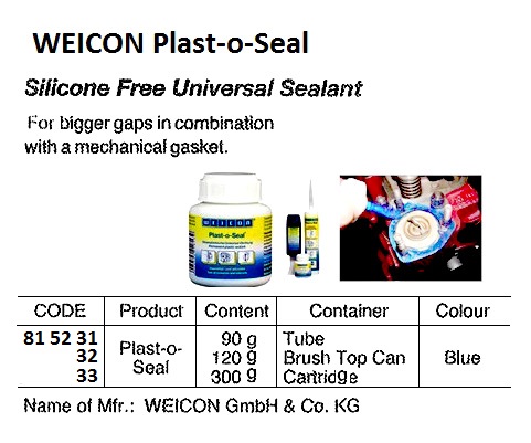 SEALANT SILICONE-FREE UNIV., WEICON PLAST-O-SEAL 120GRM