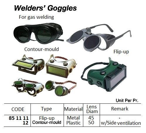 GOGGLE WELDER METAL FLIP-UP, 45MM LENS DIAM